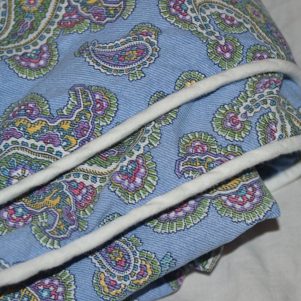 RALPH LAUREN Studio Paisley Oceanside Blue QUEEN Duvet Cover 100% Cotton ITALY - Picture 7 of 8